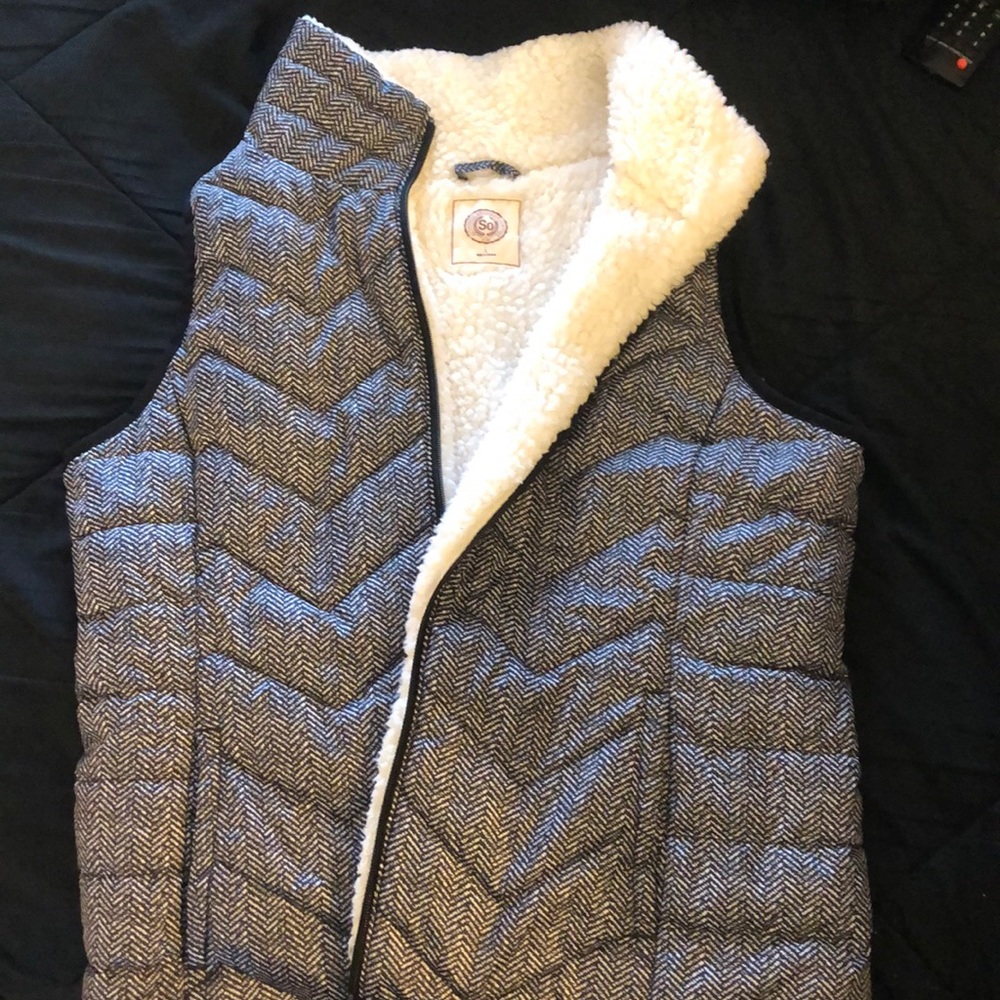 Black, White and Grey Puffy Vest